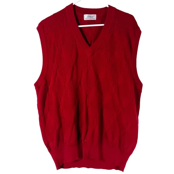 Vintage Titleist Diamond Sweater Vest Mens L Red Preppy Golfcore Academia - Picture 6 of 6